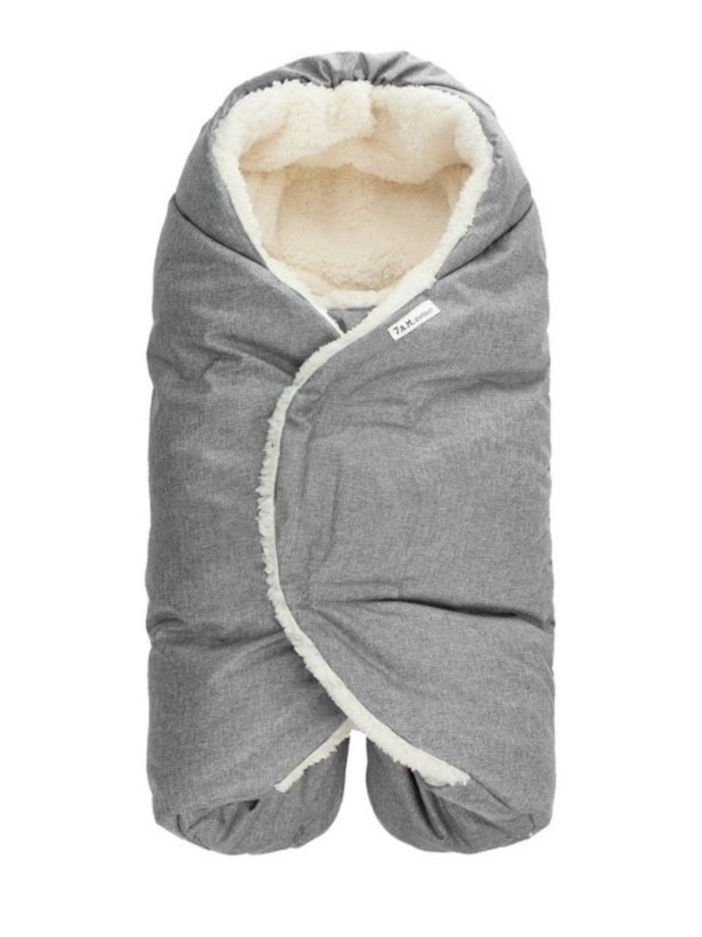 7AM Enfant Baby Grey Sherpa-Lined NIDO - CLOUD Infant Sleep Wrap
